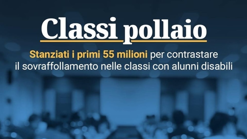 Classi Pollaio, stanziati 55 milioni per le classi con disabili